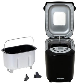 Masina de facut paine Mesko MS 6022, 1/1.5 kg, 850 W, 15 programe, Afisaj LCD, Agitator dublu, Cos mobil, Negru