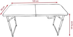 Masă pliabilă catering/camping FRANKE cu înălțime reglabilă