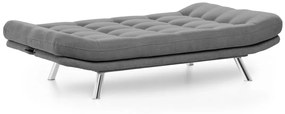 Canapea extensibila Misa Sofabed, Futon, 3 locuri, 198x128 cm, metal, gri
