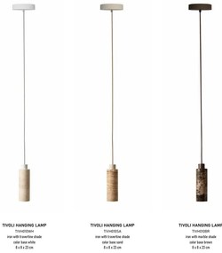 Lustra pendul din travertin Tivoli alb