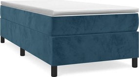 vidaXL Cadru de pat cu arcuri, albastru închis, 90x190 cm, catifea
