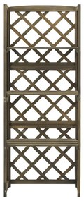 Spalier cu rafturi, gri, 55x30x140 cm, lemn masiv brad