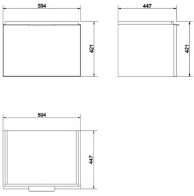 Dulap baza lavoar Cersanit Stillo 60 cm gri lucios