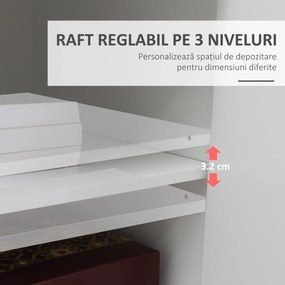 Vinsetto Suport Imprimantă cu Sertar, Dulap Multifuncțional, 4 Roți, 60x39x80cm, Alb | Aosom Romania