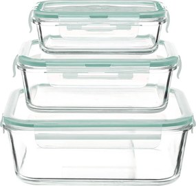 Set de recipiente din sticlă pentru alimente 530 ml, 800 ml, 1800 ml, transparent