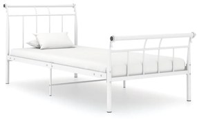 325031 vidaXL Cadru de pat, alb, 90x200 cm, metal