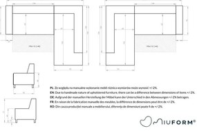 Colțar extensibil cu șezlong pe partea stângă Miuform Dazzling Daisy L, gri închis