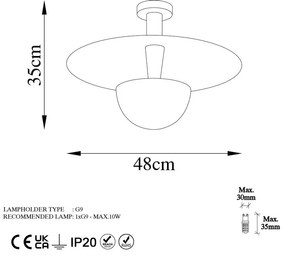 Lustră arămie cu abajur din metal ø 48 cm Kurt – Opviq lights