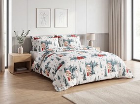 Lenjerie de pat din microfibra SNOWY HOUSES alb Dimensiune lenjerie de pat: 70 x 90 cm | 140 x 220 cm