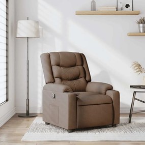 vidaXL Fotoliu rabatabil, maro, material textil