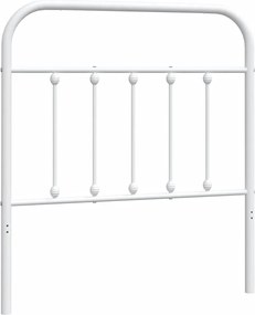 vidaXL Tăblie de pat de schimb metalică, alb, 80 cm
