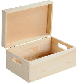 Kesper 69401 Cutie de depozitare cu capacrabatabil din pin 29 x 19 x 13,5 cm, S