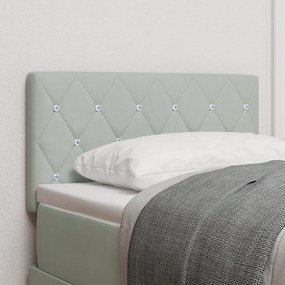vidaXL Tăblie LED cu lumini cu bandă LED Gri deschis 80 cm Catifea