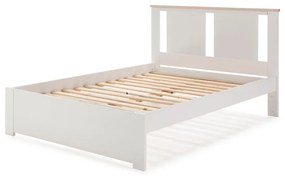 Pat matrimonial alb cu somieră 140x190 cm Enara – Marckeric