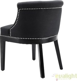 Scaun elegant design LUX, tapiterie tesatura panama Boca Grande negru 110747 HZ