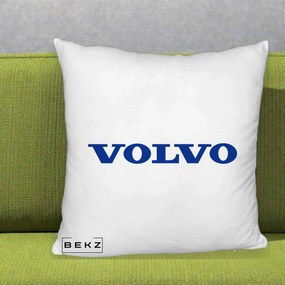 Perna Personalizata cu emblema Volvo, 40x40 cm, Alb Pufos, Husa Detasabila, Perna Inclusa, BEKZ®