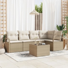 Set Canapea Grădină vidaXL 6 Piese cu Perne Brown Poly Rattan