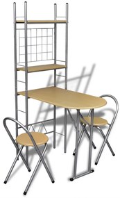 Set bar pentru mic dejun pliabil, cu 2 scaune