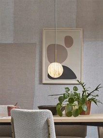 Lustra, pendul din sticla cu aspect de marmura Carrara small auriu
