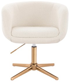 HR333CROSS Scaun Boucle Crem cu Bază Aurie