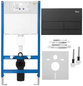 Cadru WC incastrat K011A-Q Rea cu buton T negru