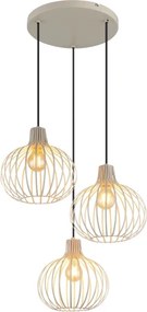 Globo 33379319 - Lustră MATEO suspendată pe cablu, 3xE27/40W/230V, bej