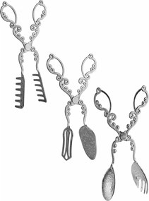 Set 3 clesti bucatarie PLT0419, crom, metal, 22 cm