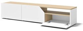 Comodă TV albă/cu aspect de lemn de stejar 180x38 cm Verone - TemaHome