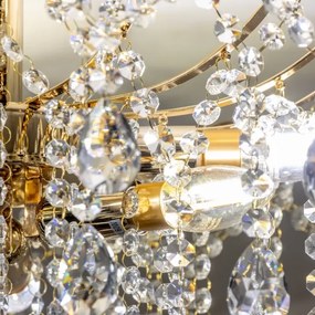 Lustră de cristal aplicată Brilagi CRYSTAL 6xE14/60W/230V auriu
