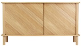 Comodă în culoare naturală din lemn de stejar cu ușă glisantă 135x73,5x48 cm Italic – UMAGE