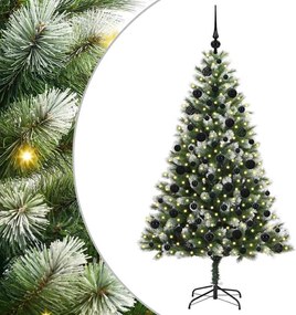 vidaXL Brad de Crăciun artificial cu articulații și zăpadă înghețată