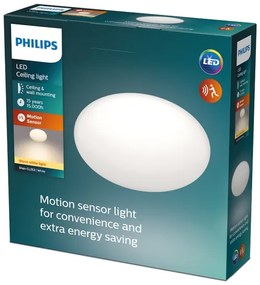 Plafonieră LED cu senzor SHAN 1xLED/12W/230V 2700K Philips