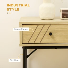 HOMCOM Masă Consolă Industrială 110cm, cu Sertare și Compartiment Deschis, Ideală pentru Hol sau Living, Design Modern | Aosom Romania