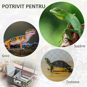 PawHut Căsuță Țestoase cu Panou Rabatabil și 2 Spații, Lemn și Oțel, 91x60,5x32 cm, Maro Deschis | Aosom Romania