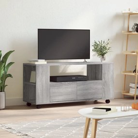 Comoda TV, gri sonoma, 102x34,5x43 cm, lemn prelucrat