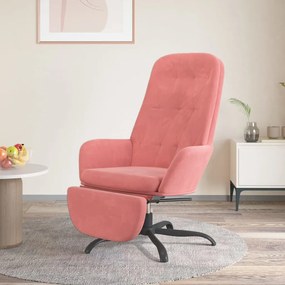 3097645 vidaXL Scaun de relaxare cu taburet, roz, catifea