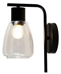 Lampă de perete MOLDO 1xE27/40W/230V negru/transparent