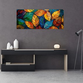Tablou - Mozaic din frunze (120x50 cm)
