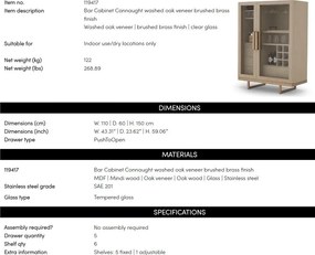 Bufet, Bar design LUX, Furnir de stejar albit, Connaught