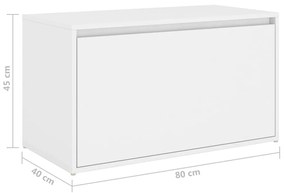 Banca de hol, alb, 80x40x45 cm, PAL Alb