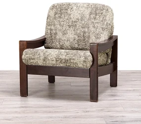 Huse bielastice MARMO bej fotoliu cu manere de lemn (l. 40 - 70 cm)