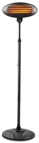 Resigilat: Lampa cu quartz pentru terasa/gradina Beper P203PAN002, 2000W, 3 trepte, Cap reglabil, Protectie la rasturnare, IP34, Negru