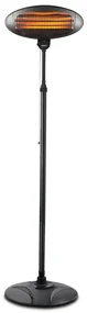 Resigilat: Lampa cu quartz pentru terasa/gradina Beper P203PAN002, 2000W, 3 trepte, Cap reglabil, Protectie la rasturnare, IP34, Negru