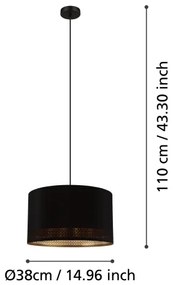 Eglo 99273 - Lustră pe cablu ESTEPERRA 1xE27/40W/230V