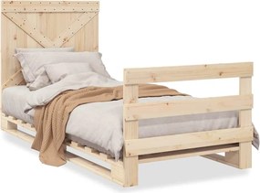 vidaXL Cadru de pat cu tăblie, 90x200 cm, lemn masiv de pin