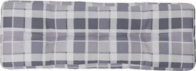 vidaXL Pernă de paleți, gri carouri, 120x40x12 cm, material textil