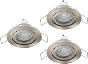 Eglo 902239 – Set 3 spoturi LED de tavan BARRANCO pentru baie, 1x GU10/4,5W/230V, IP44, crom