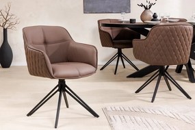 Set 2 scaune Pivotante, Piele Naturala, Maro, Euphoria