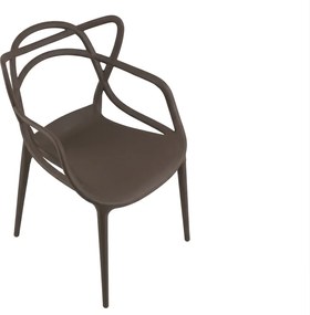 Set de 4 scaune din plastic KATO, maro