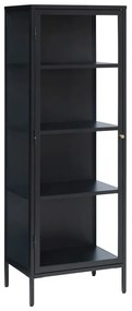 Vitrină neagră din metal 58x160 cm Carmel – Unique Furniture